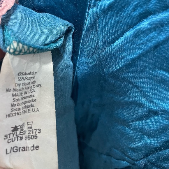 Silk lace camisole cami Blue and pink lace slip top - Picture 6 of 9